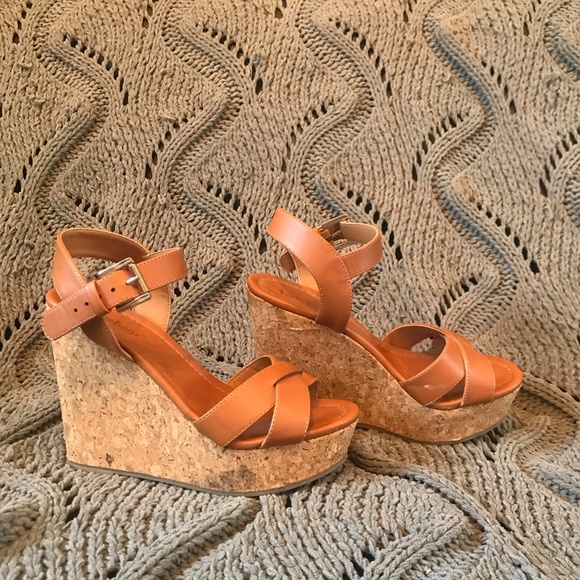 Limelight Brown Cork Wedge Heels - Picture 3 of 6